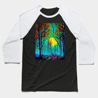 Beautiful Forest Moonlight Baseball T-Shirt